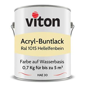 Acryllack Viton Buntlack von – 0,7 Kg Beige – Seidenmatt, 2in1