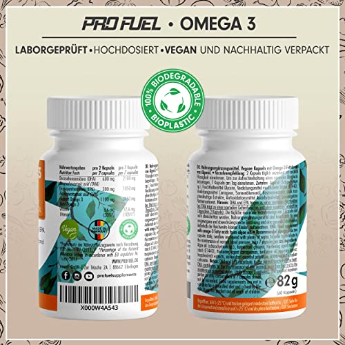 Algenöl-Kapseln ProFuel Omega-3 vegan aus Algenöl, 60 Kapseln