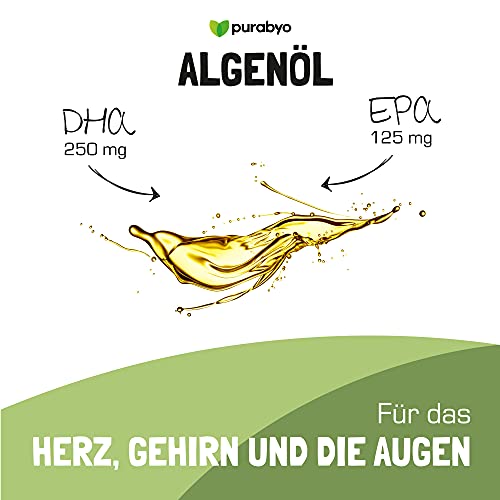 Algenöl-Kapseln Purabyo Algenöl OMEGA 3 Vegan, hochdosiert
