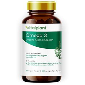 Algenöl Vitalplant ® Omega 3 Vegan, 90 Kapseln hochdosiert