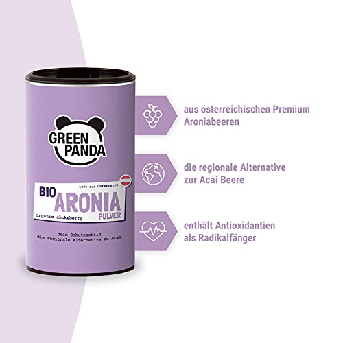 Aronia-Pulver Green Panda ® Bio, aus Österreich, 185g