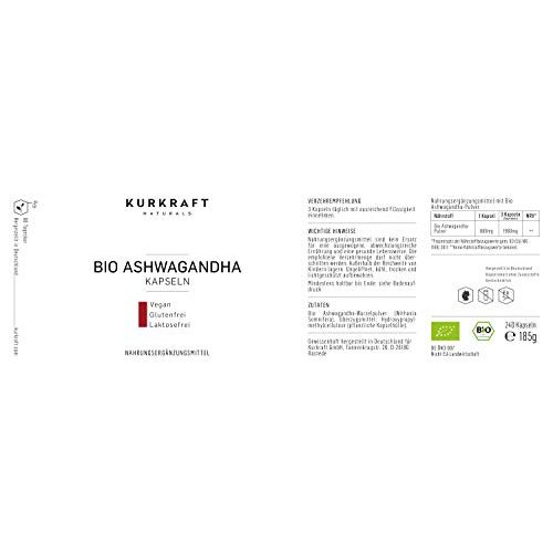 Ashwagandha Kurkraft ® Original Bio (240 Kapseln mit je 660mg)