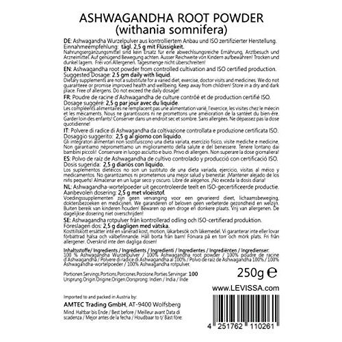 Ashwagandha-Pulver MoriVeda ® 250g, 100% Wurzelpulver