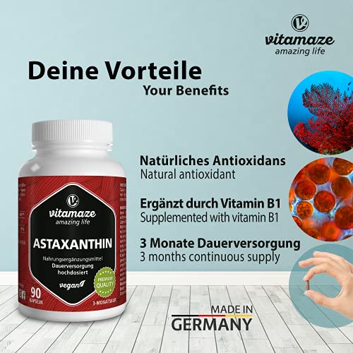 Astaxanthin Vitamaze, amazing life Kapseln hochdosiert & vegan