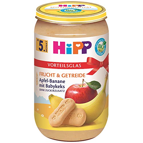 Babynahrung HiPP Apfel-Banane mit Babykeks, 6er Pack (6 x 250 g)