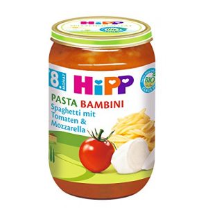 Babynahrung HiPP Pasta Bambini, Spaghetti Tomaten u. Mozzarella