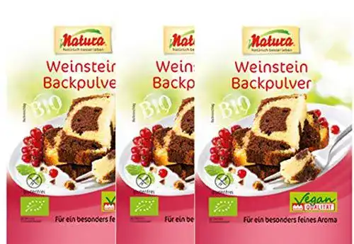 Backpulver NATURA – Bio-Weinstein- 3 x 3er Pack (3 x 3 x 18g)