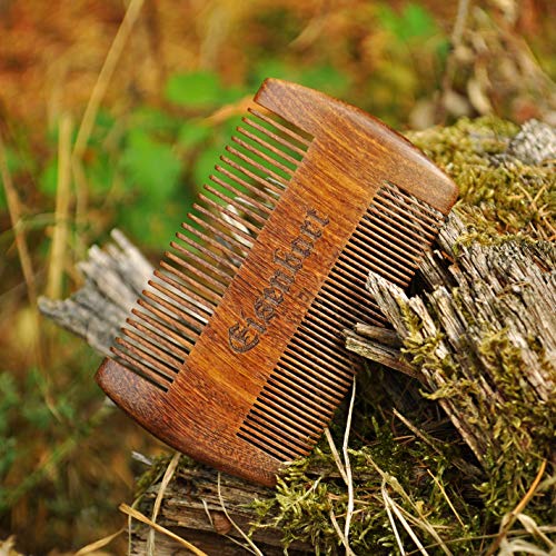 Bartkamm Eisenbart doppelseitig Holz, Taschenkamm antistatisch