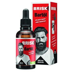 Bartöl BRISK für Männer, 50 ml, Bartpflege mit Teebaumöl