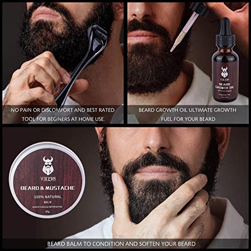 Bartwuchsmittel INVJOY Beard Growth Kit, VIKICON Bartpflege Set