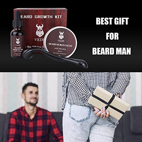 Bartwuchsmittel INVJOY Beard Growth Kit, VIKICON Bartpflege Set