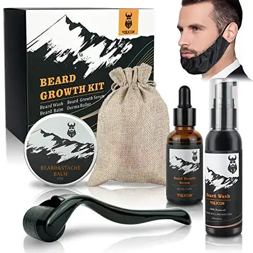 Bartwuchsmittel VIKICON Beard Growth Kit, Bartwachstums Set