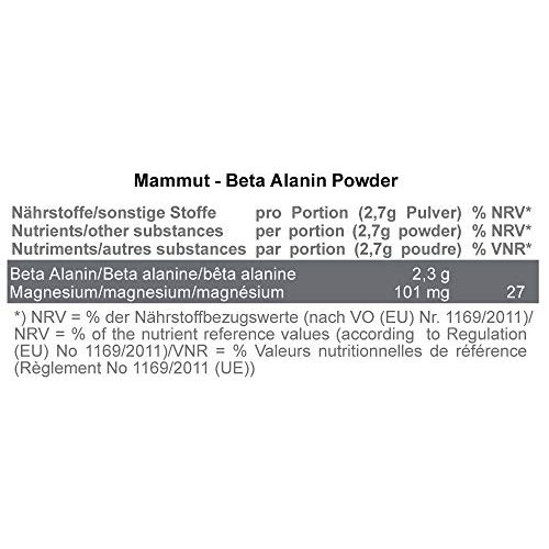 Beta-Alanin Mammut Nutrition Mammut Beta Alanin Powder, 300 g