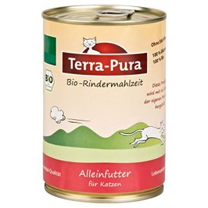 Bio-Katzenfutter Terra Pura Bio Rindermahlzeit, 12 x 400 g