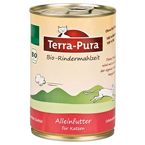 Bio-Katzenfutter Terra Pura Bio Rindermahlzeit, 12 x 400 g