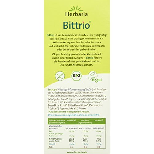 Bitterstoffe-Tropfen Herbaria Bittrio Kräuterelixier, 250 ml