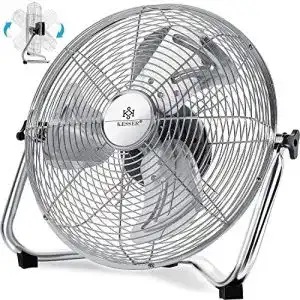Bodenventilatoren KESSER ® Windmaschine Retro Stil | 30cm Ventilator in Chrom | Standventilator | Tischventilator Bodenventilator | 3-Stufen | robuster Stand | stufenlos neigbarer Ventilatorkopf | Chrom Silber