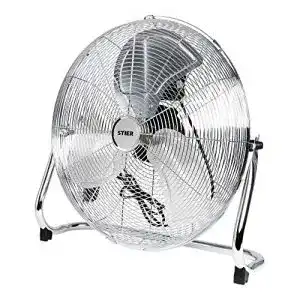 Bodenventilatoren STIER Ventilator, 145 W, Bodenventilator in Metall-Optik, Durchmesser 50 cm, 3 Ventilationsstufen Geschwindigkeitsstufen, für Innen- und Außen geeignet, Kraftvoll, stabiler Standfuß, ideal für Büro