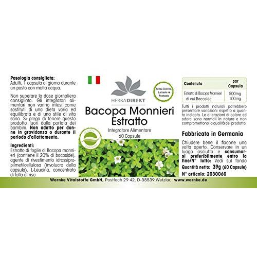 Brahmi herba direct Bacopa Monnieri Kapseln, Extrakt, 60 Kapseln