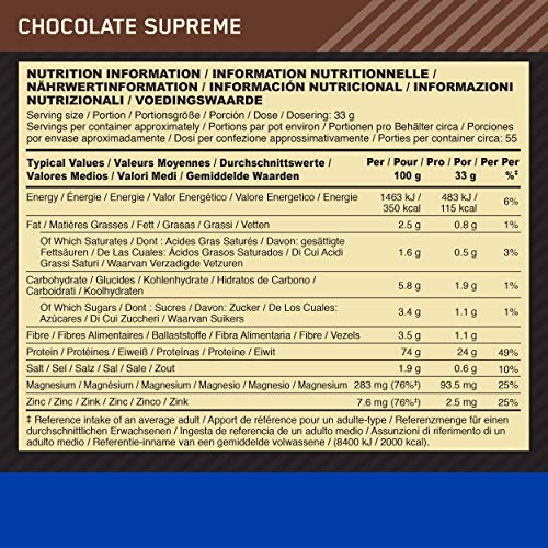 Casein Optimum Nutrition ON 100% Gold Standard Protein, 1,82kg