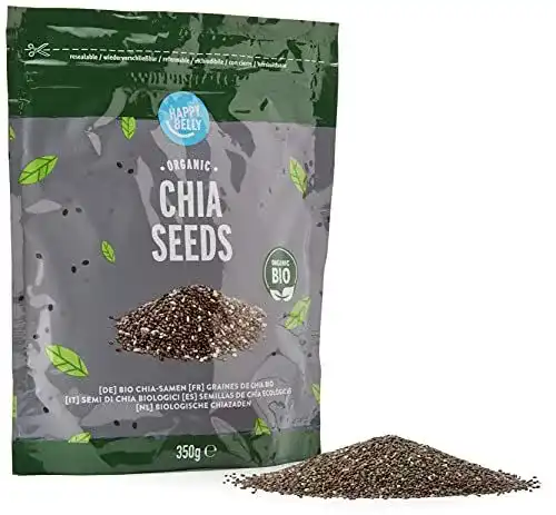 Chia-Samen Happy Belly Amazon-Marke: Bio, 4 x 350g
