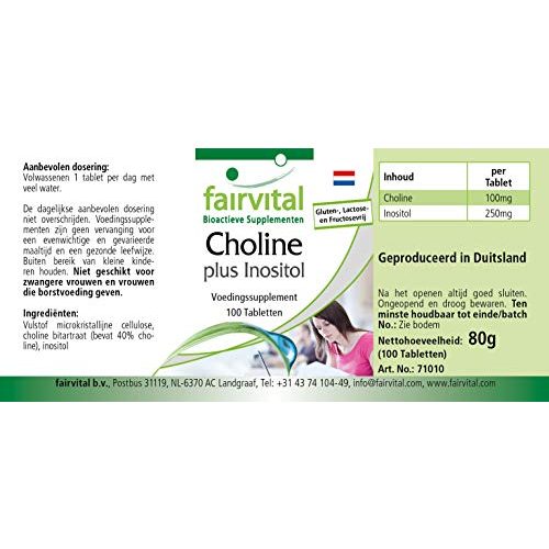 Cholin fairvital Bitartrat plus Inositol, HOCHDOSIERT, 100 Tabletten