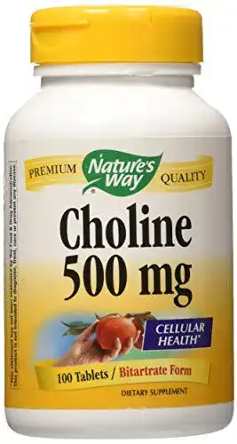 Cholin NATURE’S WAY, Bitartrat, 500mg, 100 Tabletten