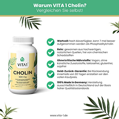 Cholin VITA 1 600 mg, 60 Kapseln (Monatspackung)