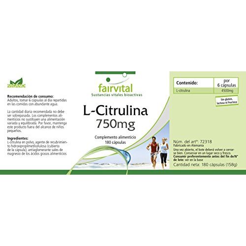 Citrullin fairvital L- Kapseln 750mg, HOCHDOSIERT, 180 Kapseln