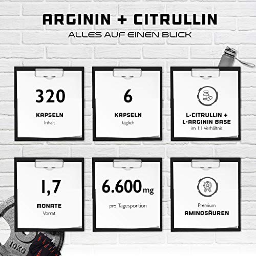 Citrullin GEN GERMAN ELITE NUTRITION L-Arginin + L-, 320 Kaps.