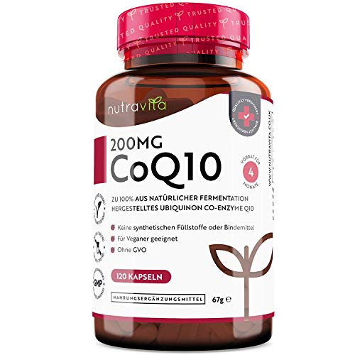 Coenzym Q10 Nutravita 200mg, 120 vegane Kapseln, hochdosiert