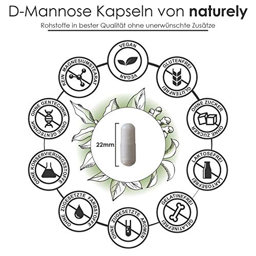 D-Mannose Naturely ® – 180 Kapseln – 2000mg je Tagesdosis