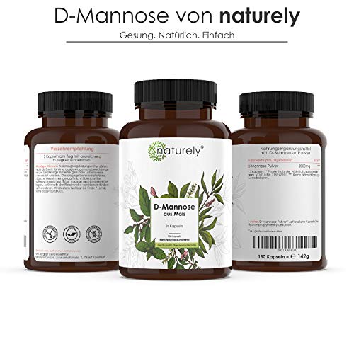 D-Mannose Naturely ® – 180 Kapseln – 2000mg je Tagesdosis