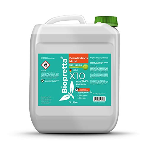 Desinfektionsmittel 5l biopretta X10 für Hände mit Apfel Duft