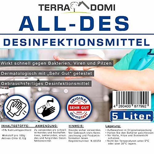 Desinfektionsmittel 5l Terra Domi All-Des, ohne Parfüm für Hände