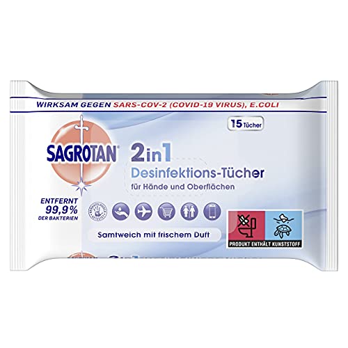 Desinfektionstücher Sagrotan 2in1, 1 x 15 Feuchttücher