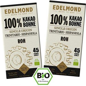 Dunkle Schokolade Edelmond Bio Rohe 100% Edel – (2 Tafeln)