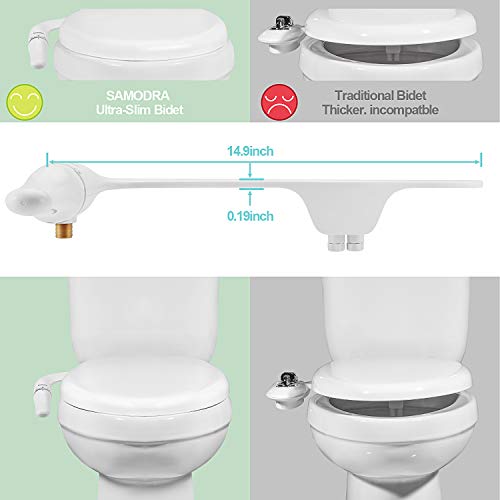 Dusch-WC Aufsatz SAMODRA Bidet Aufsatz, Ultra-Slim