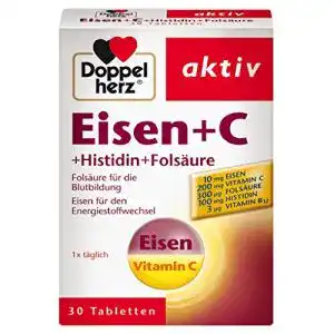 Eisentabletten Doppelherz Eisen + C + Histidin + Folsäure, 30 Tabl.