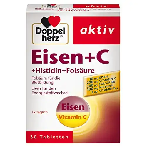 Eisentabletten Doppelherz Eisen + C + Histidin + Folsäure, 30 Tabl.