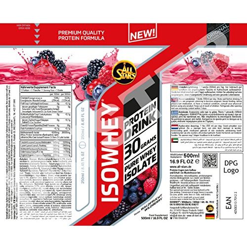 Eiweißdrink All Stars Isowhey Pure Whey-Isolat Drink, Wildberry