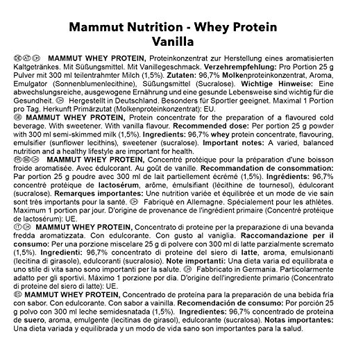 Eiweißpulver Mammut Nutrition Whey Protein, Vanilla, 1000 g