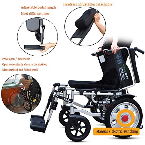 Elektrorollstuhl ACEDA Elektrischer Rollstuhl mit Kopfstütze, Faltbar