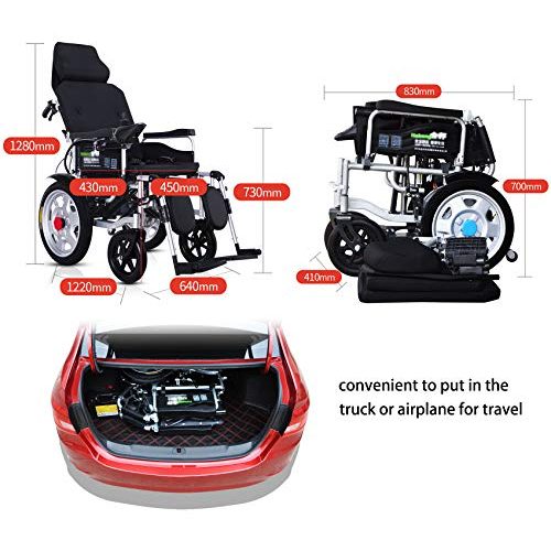 Elektrorollstuhl ACEDA Elektrischer Rollstuhl mit Kopfstütze, Faltbar