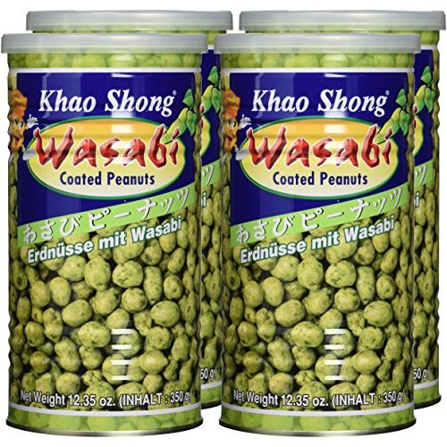 Erdnüsse Khao Shong mit Wasabi, knackig, (4 x 350 g Dose)