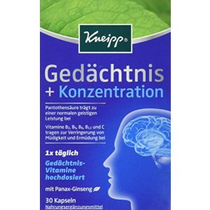 Gedächtnis-Tabletten Kneipp Gedächtnis + Konzentration, 30 Kaps.