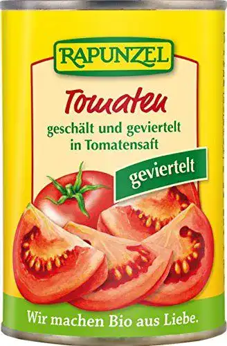 Gehackte Tomaten Rapunzel Bio Tomaten geviertelt 12 x 400 gr