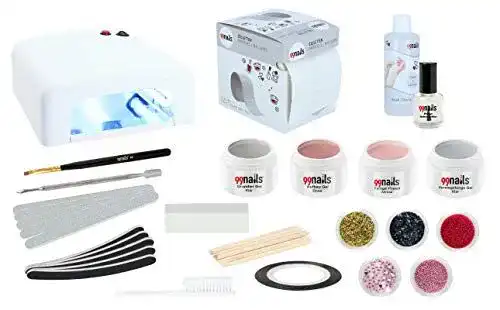 Gelnagel-Set 99nails Nagelset Gelnägel Set 34-teilig mit UV Lampe