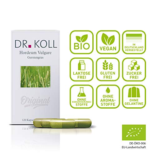 Gerstengras-Kapseln Dr. Koll Biopharm, 100% vegan, 120 Kapseln