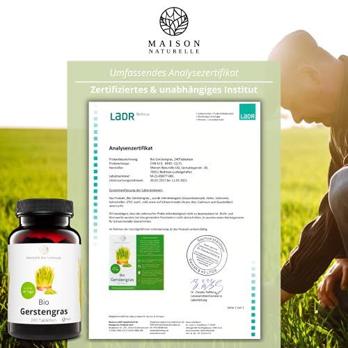 Gerstengras Maison Naturelle ® Bio Tabletten (240 Stück)